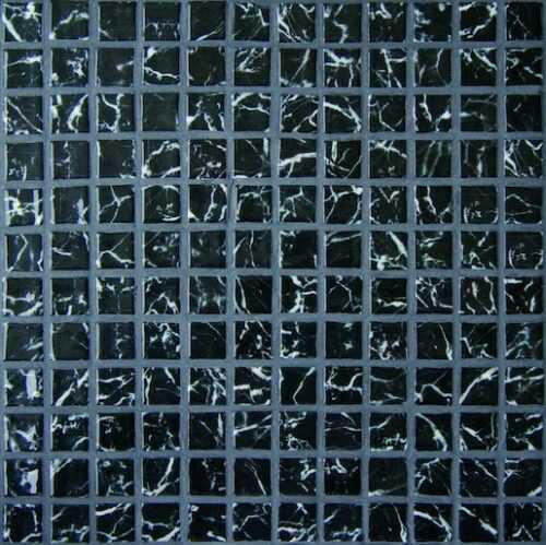 Skleněná mozaika Mosavit Negro marquina 30x30 cm lesk NEGROMA Mosavit