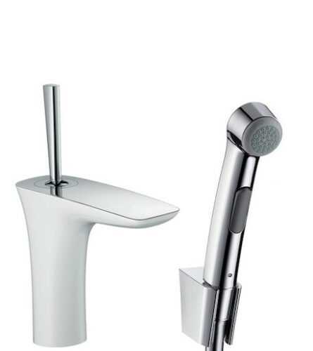 Umyvadlová baterie Hansgrohe PuraVida s bidetovou sprškou bílá/chrom 15275400 Hansgrohe