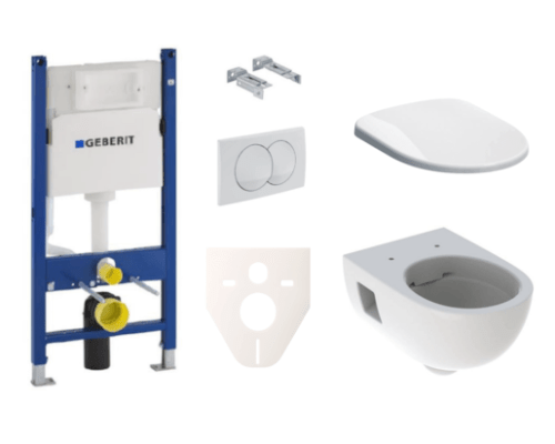 Závěsný set WC Geberit Selnova + modul Geberit Duofix s tlačítkem Delta 20 (bílá lesk) SIKOGES5S0 Geberit