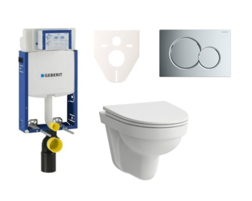 Závěsný set WC Laufen Pro Nordic + modul Geberit Kombifix s tlačítkem Sigma 01 (chrom lesk) SIKOGE2H2 Laufen