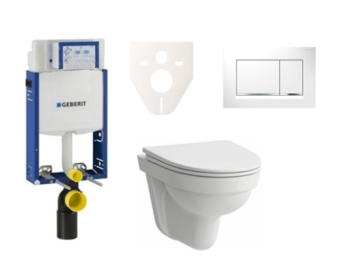 Závěsný set WC Laufen Pro Nordic + modul Geberit Kombifix s tlačítkem Sigma 30 (bílá) SIKOGE2H5 Laufen