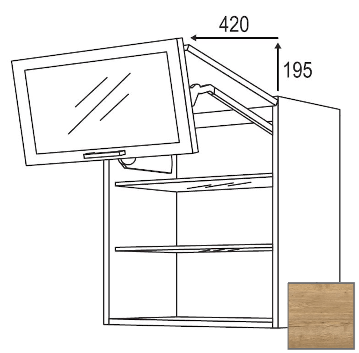 Kuchyňská skříňka horní Naturel Sente24 zlamovací 60x72x35 cm dub sierra 405.WFLG601 Naturel