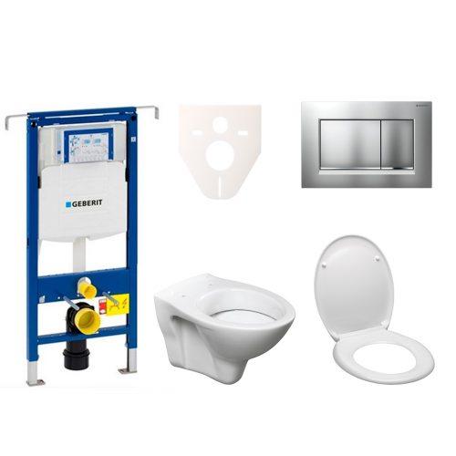 Závěsný set WC S-line + modul Geberit Duofix Speciál s tlačítkem Sigma 30 (chrom mat/lesk) 111.355.00.5 ND7 S-Line