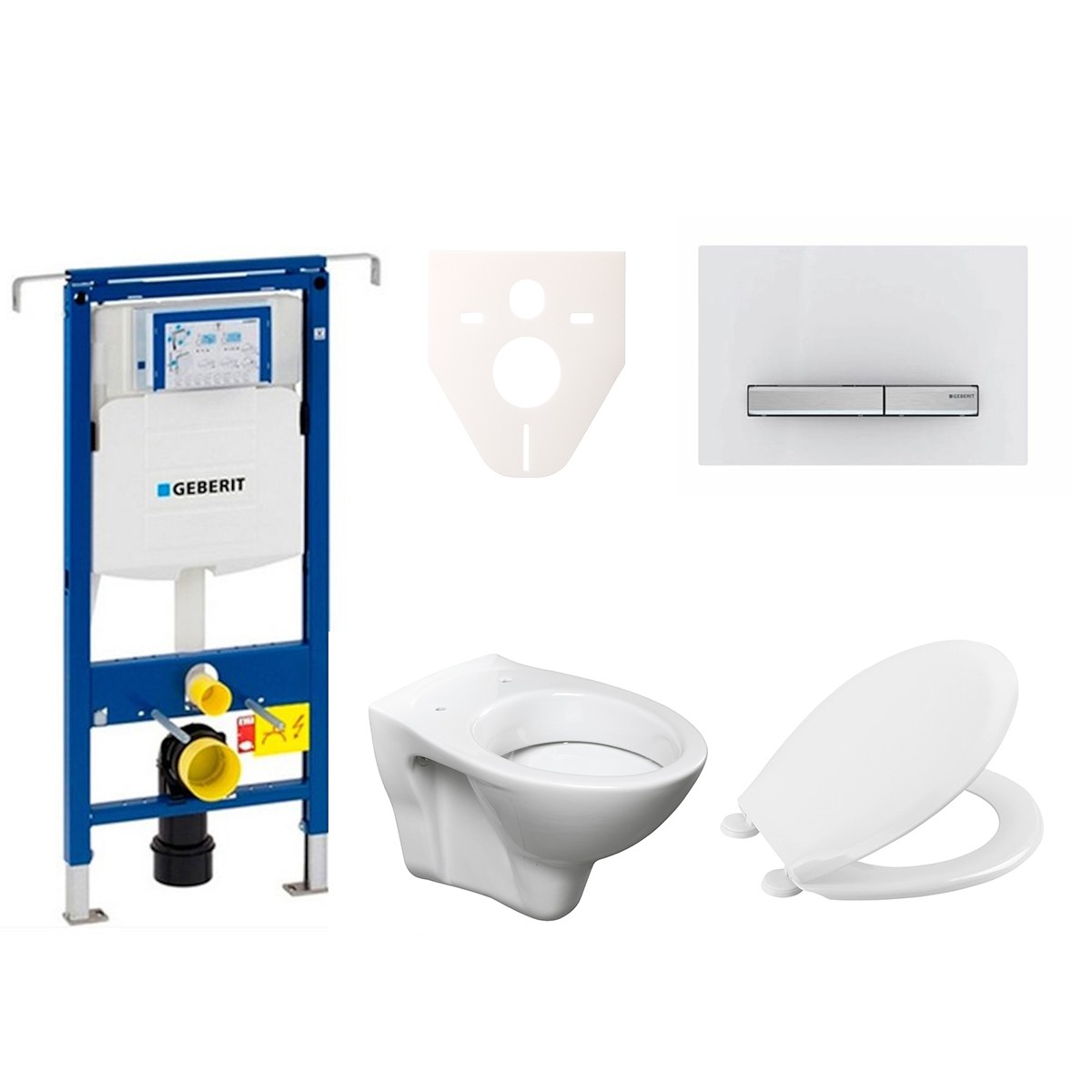 Závěsný set WC S-line + modul Geberit Duofix Speciál s tlačítkem Sigma 50 (alpská bílá) 111.355.00.5 NR8 S-Line