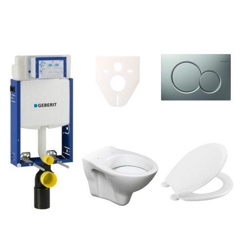 Závěsný set WC S-line + modul Geberit Kombifix s tlačítkem Sigma 01 chrom mat 110.302.00.5 NR3 S-Line