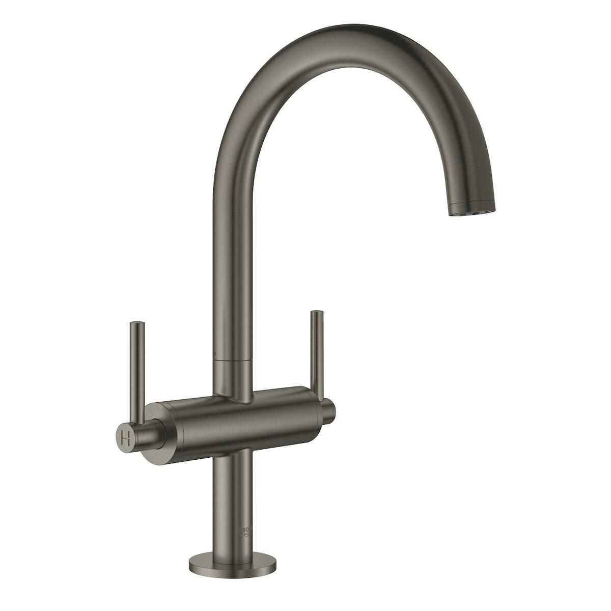 Vysoká umyvadlová baterie Grohe Atrio s výpustí Brushed Hard Graphite 21022AL3 Grohe