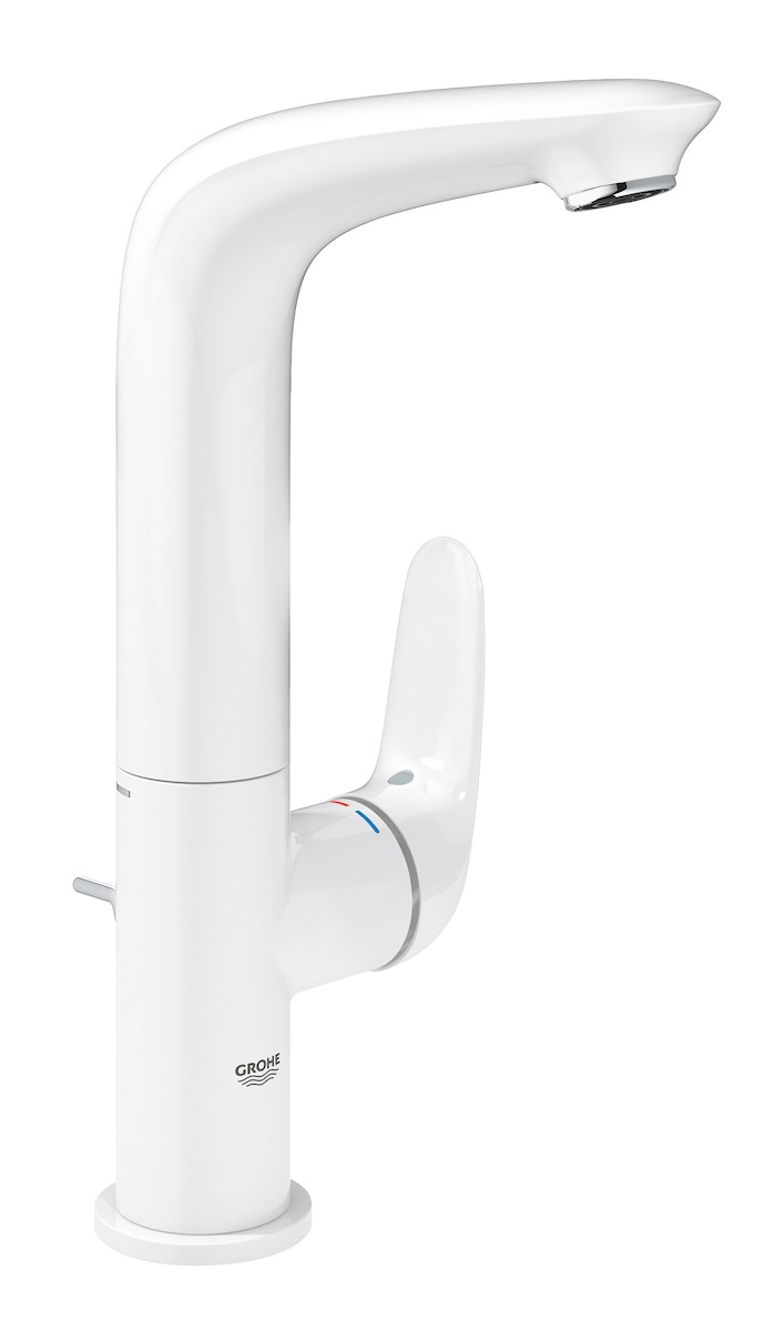 Vysoká umyvadlová baterie Grohe Eurostyle New s výpustí Moon White / chrom 23718LS3 Grohe