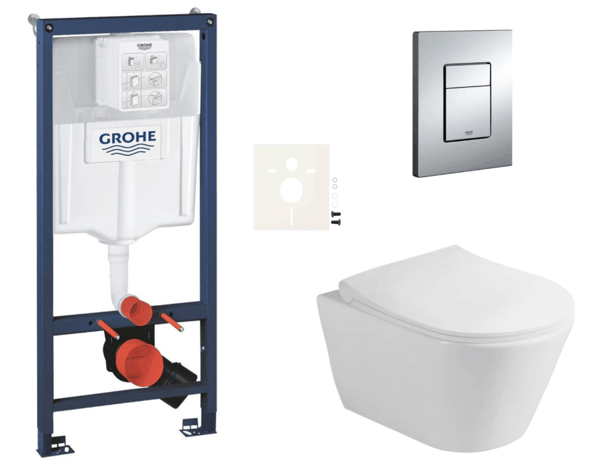 Závěsný wc set do lehkých stěn / předstěnová montáž Glacera Ava SIKOGRSAVAE Grohe