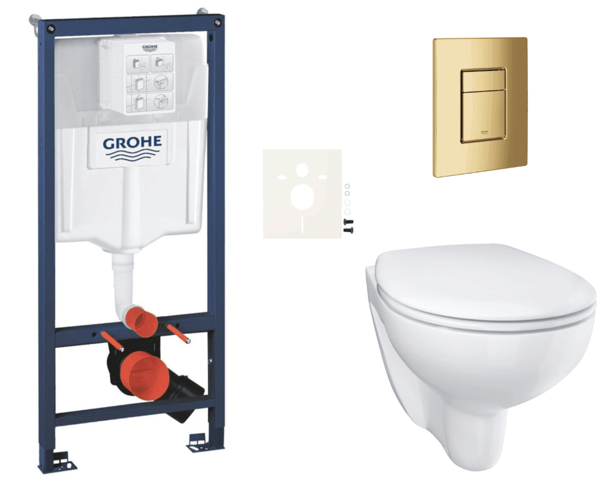 Závěsný wc set do lehkých stěn / předstěnová montáž Grohe Bau Ceramic SIKOGRSBAUSCGL0 Grohe