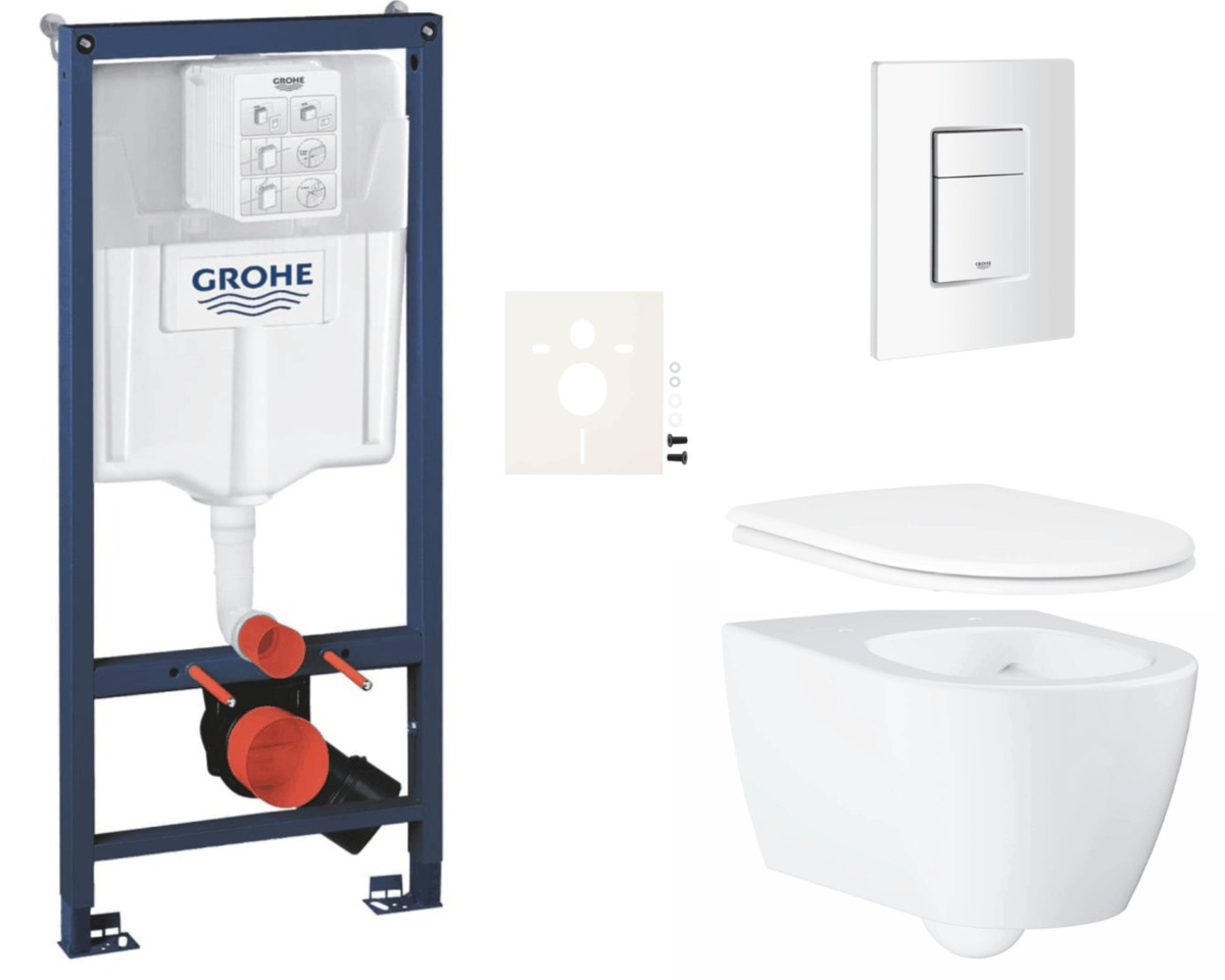 Závěsný wc set do lehkých stěn / předstěnová montáž Grohe Essence SIKOGRSESSCSH0 Grohe