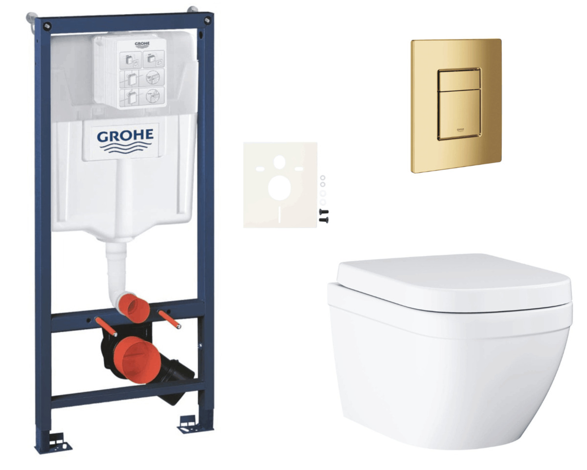 Závěsný wc set do lehkých stěn / předstěnová montáž Grohe Euro Ceramic SIKOGRSEUSCGL0 Grohe