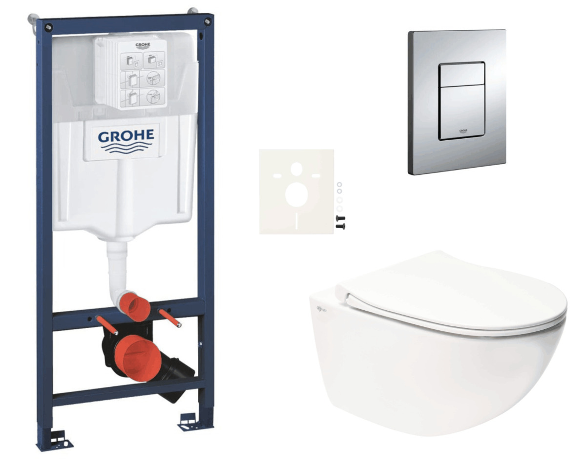 Závěsný wc set do lehkých stěn / předstěnová montáž Swiss Aqua Technologies Infinitio SIKOGRSIN11E Grohe