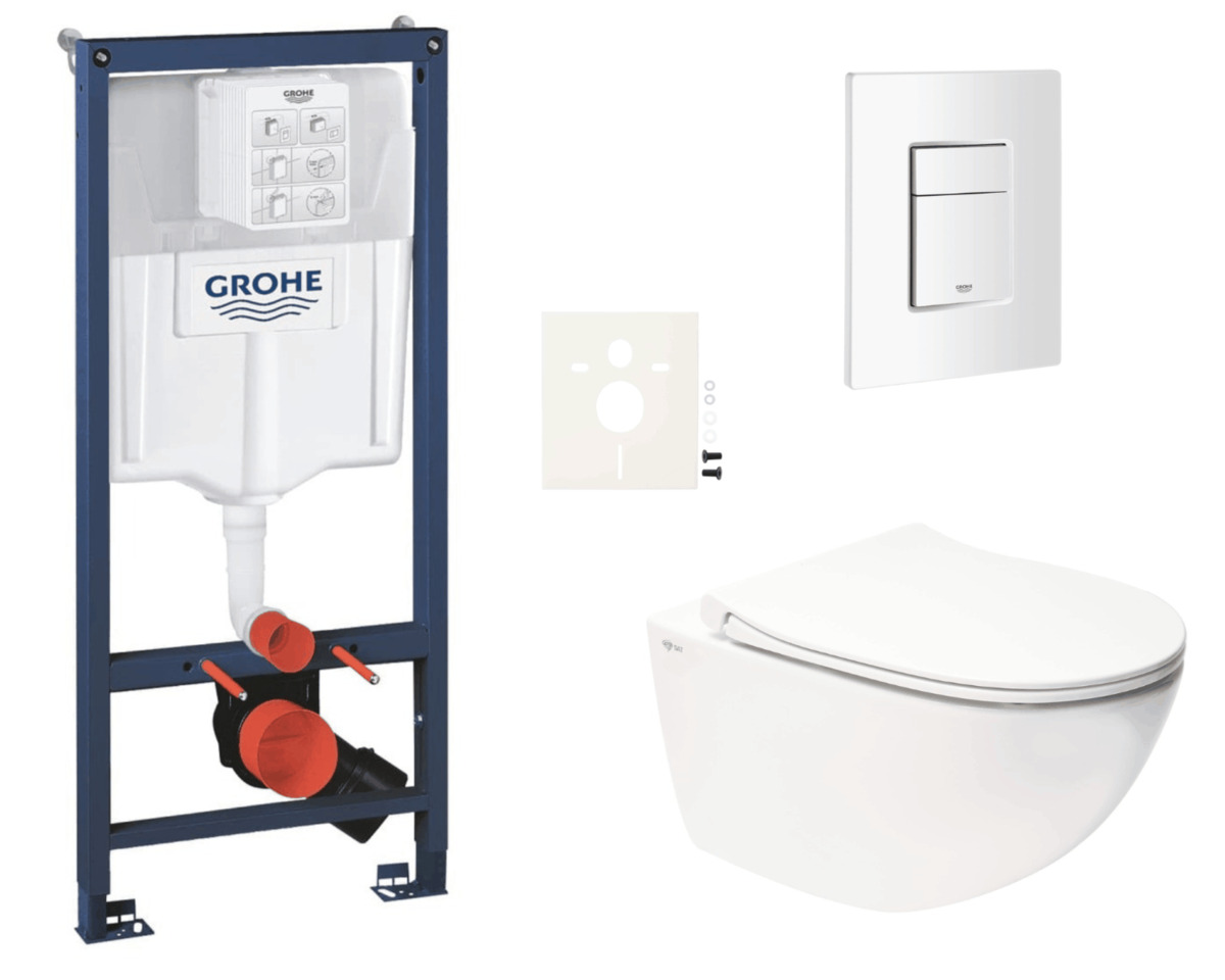 Závěsný wc set do lehkých stěn / předstěnová montáž Swiss Aqua Technologies Infinitio SIKOGRSIN11SCSH0 Grohe