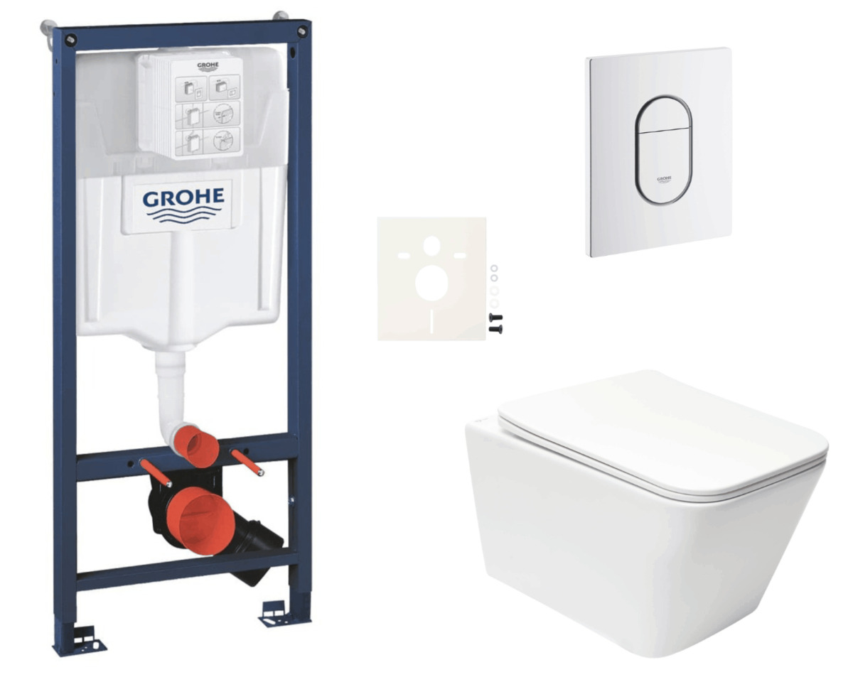 Závěsný wc set do lehkých stěn / předstěnová montáž Swiss Aqua Technologies Infinitio SIKOGRSIN12ASH0 Grohe