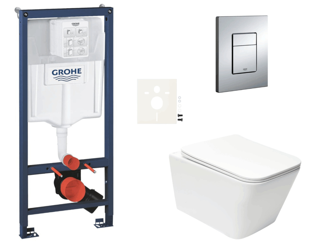 Závěsný wc set do lehkých stěn / předstěnová montáž Swiss Aqua Technologies Infinitio SIKOGRSIN12E Grohe