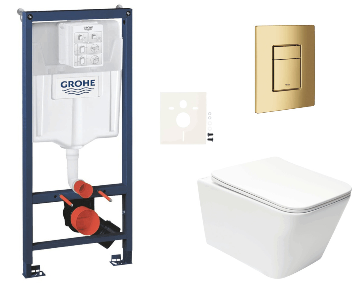 Závěsný wc set do lehkých stěn / předstěnová montáž Swiss Aqua Technologies Infinitio SIKOGRSIN12SCGL0 Grohe